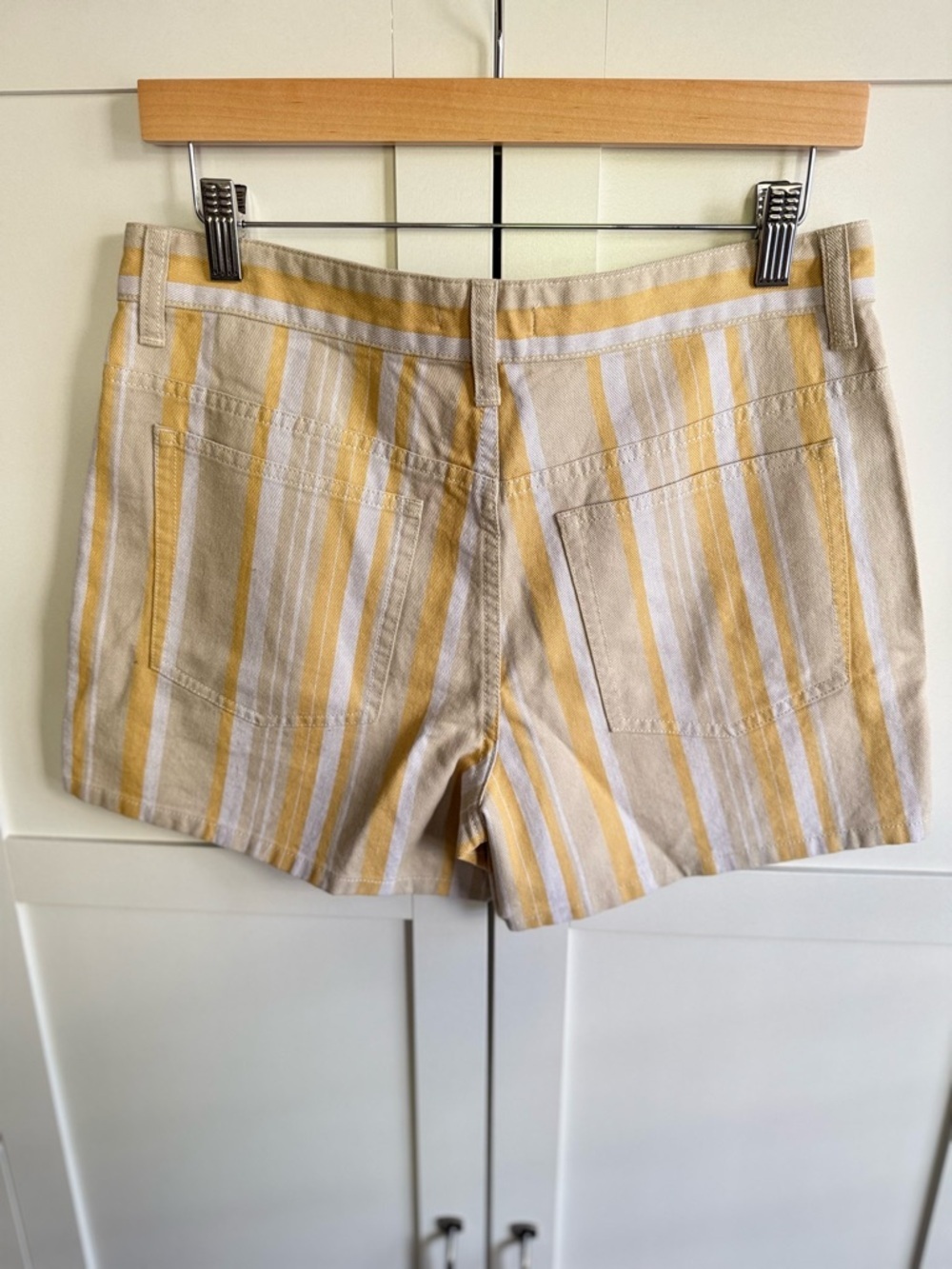 Madewell Rumpled Cotton Twill Striped Shorts Size 27 - Picture 5 of 6